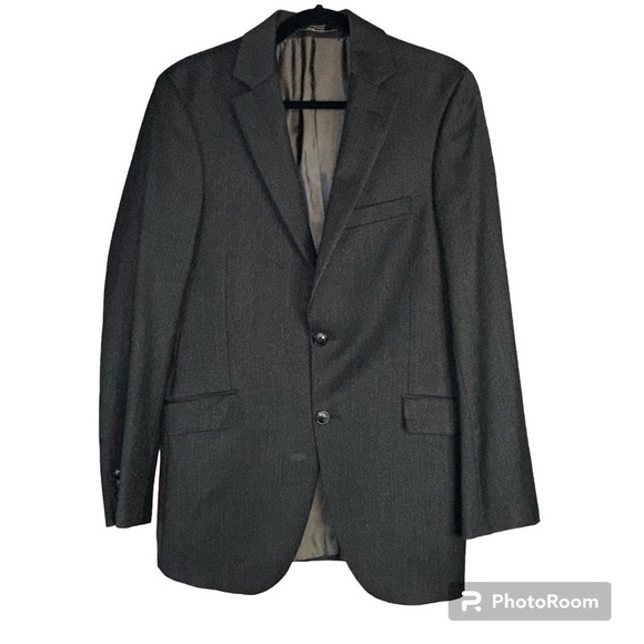 Theory Single Breasted Tailored Dark Gray Men's 38 Regular 30 Blazer - Picture 1 of 15